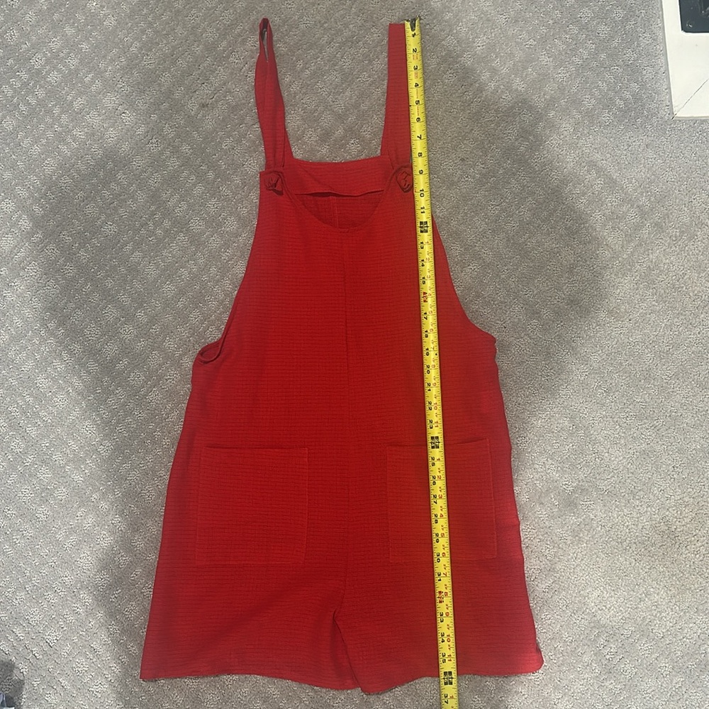 Red Romper with Pockets - Picture 4 of 6
